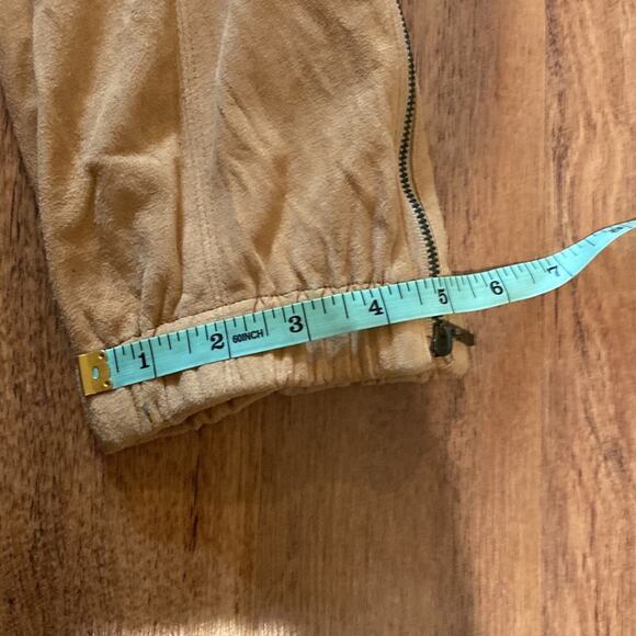 Tannery West Tan Vintage Jogger Style Buttery Leather Pants Sz 32 Elastic Lined - Picture 12 of 12